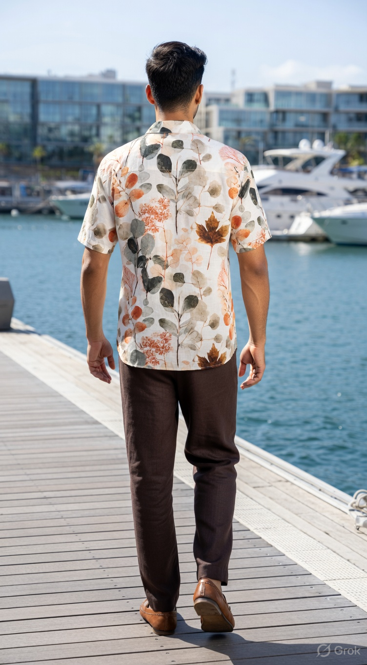 Eco Printed Men Shirt - cloth image 2